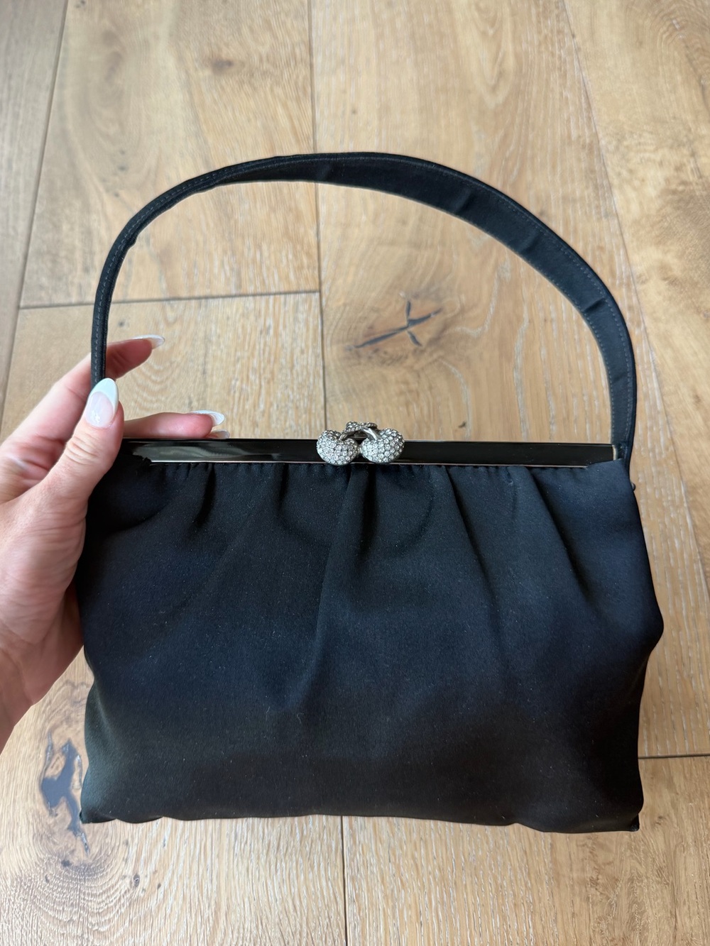 RARE 1950s Gucci Cherry Satin Bag